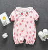 Vendita al dettaglio di nuovi neonati maschi vestiti carino fragola pagliaccetto del bambino cotone di alta qualità un pezzo tuta neonata vestire8468156