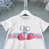 Populaire baby t shirts aardbeien patronen printen katoenmeisjes jongens korte mouw maat 90-160 cm designer Kinderkleding Zomer Kind T Tees 24feb20