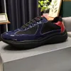 America Cup Scarpe di lusso Designer Uomini Allenatori in pelle Brevetto Sneakers Fabri Lace Up Shoe Cash Casual Black Green Bhite Blue Blue dimensioni 38-45