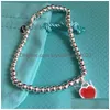 Anyjwdw Nouveau Design Femmes Perle Bracelets 925 Sterling Sier Top Qualité Rouge Rose Bleu Coeur Charme Bijoux De Luxe Pour Dame Cadeau Avec Ori Dhkx3