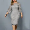 Dress Dresses For Women Summer Outfits Plus Size Embroidered Double Layer Solid Round Neck Plus Size Dress Formal Occasion Dresses