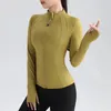 Haut de Yoga à fermeture éclair complète pour femmes, avec trous pour les pouces, veste de course, Fitness, extensible, manches longues, col rond, vêtements de sport, 240318