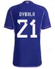 Versão dos fãs 2023 3 estrelas camisas de futebol 24 25 DYBALA DI MARIA MARTINEZ DE PAUL MARADONA FERNANDEZ camisa de futebol esportiva homens m e s s i mulheres kit infantil