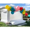 wholesale Free ship to door commercial inflatable wedding bouncer white jumping bouncy castle bounce house with dome for party