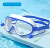 Gafas de natación profesionales con montura grande para niños, lentes HD antivaho, impermeables, para buceo, deportes acuáticos