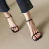 Schnalle Gurt Sandals Gummi Ferse Square Frauen lässig Freizeit pu Sandalias Mujer 958