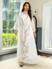 Roupas étnicas Mulheres Dubai Travel Loose Dress Long White Robe Kaftan Vestidos