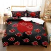 Sets Red Cloud Anime Deksel Cover Sets 3D Cartoon Red Cloud Logo Beddengoed Sets Akatsuki Japan Volledige Queen Size Dekter Cover Set Geschenken