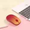 Muizen modegradiënt kleur roze blauw 2.4G draadloze muis computer muis gaming 1600 dpi stille ergonomische wijze voor pc -laptop