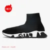 Designer Speeds 2.0 V2 Freizeitschuhe Trainer Plattform Sneaker Männer Frauen Tripler S Paris Socken Stiefel Marke Schwarz Weiß Blau Licht Rubin Graffiti Luxus Sneakers V99