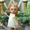 NPK 17inch رسمت بالفعل دمية منتهية كاملة الجسم لينة السيليكون تولد من جديد elf baby tinky artible Art Doll 240223