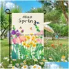 Banner Flags Spring Summer Animals Flowers Birds Garden Flag Double Sided Welcome Decoration Courtyard Yard Linen Material P258 Drop D Dh4Xo