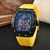 2024 New Fashion Multi-function Automatic 3-pin Men's Top Luxury AAA Men's Watch Luminous Dragon Tiger Diamond Pattern 6099