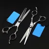 Scissors Shears professional japan 440c 6 inch Hollow hair scissors salon cutting barber makas haircut thinning shears hairdressing scissors set 240302