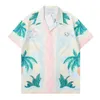 Mens Short Sleeve Hawaiian Shirt Fashion Floral Button Down Bowling Casual Striped Shirts Mens Summer Dress Shirt M-3X