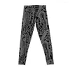 Calças ativas modernas preto e branco placa de circuito cibernético padrão leggings roupas de exercício para conjunto de fitness ginásio das mulheres