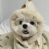 パーカス冬の暖かいスカーフベアウールブランケットペットドッグケープブランケット睡眠服方法コーギー厚いぬいぐるみ犬マントナイトガウンギフト