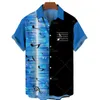 Männer Casual Shirts 2024 Hawaiian Shirt Musik Grafik 3D Gedruckt Herren Tops Designer Übergroßen T-shirt Männer