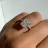 Rulalei livraison directe anneaux de mariage bijoux de luxe réel 100% argent Sterling 925 coupe radiante blanc Moissanite diamant pierres précieuses éternité fête femmes bague cadeau