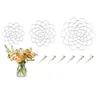 Plaques décoratives 4/5/6 pouces, support d'arrangement floral en acier inoxydable, outil d'arrangement Floral avec Clips de fixation, paquet de 3