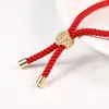 Charme Pulseiras Zircon Infinity para Mulheres Homens Ajustável Handmade Red Thread Trançado Corda Pulseira Casal Amizade Jóias