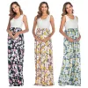 Dresses Maternity Dresses Summer Fashion Women Sleeveless Vest Flowers Print Long Dress Pregnancy Clothes