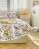 Gonna letto Fiori Uccelli Foglie Acquerelli Copriletto elasticizzato con federe Coprimaterasso Lenzuolo