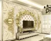 3d kamer behang doek custom po Luxe gouden Europese patroon soft pack TV achtergrond muur 3d muurschilderingen behang voor muren 4872597