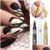 Nail Gel 12 Pcsset Art Iti Pen Abstract Lines Flower Sketch Ding Tools Waterproof Painting Diy Accessories 230715 Drop Delivery Dh9Zp