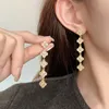 Clover Earrings Designer For Women 2024 Diamond Chain Rhinestone Luxury Commuter Flower Tassel Earrings With Box