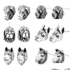 Stud Vintage Sier Plated Rough Collie Sheltie Husky Dog Earring Punk Cute Animal Pet Earrings For Women Fashion Jewelry Bijouxstud Dr Dhozz