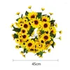 Decorative Flowers Sunflower Wreath Farmhouse Sign For Front Door Home Housewarming Gift