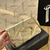 24C Mulheres Flod 31 Clutch Woc Carteira Bolsas para festa à noite Suporte para cartão de telefone Bolsa com zíper Bolsa de metal dourado Hardware Matelassê Corrente Crossbody Bolsa de ombro 25X14CM