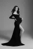 Dresses Long Sleeve Maxi Maternity Dress for Photography Props Elegant Pregnancy Clothes Pregnancy Dress Pregnant Photo Shoot Clothing