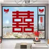 Décoration de fête Mariage chinois 3D Autocollant statique Xi Word Fournitures traditionnelles Stickers muraux Année Décorations Drop Livraison Dhgrk