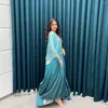 Ethnic Clothing Elegant Summer Muslim Women Long Sleeve O-neck Plus Size Abaya Kaftan Dress African Dresses For Dubai
