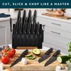 Home Hero 20 Pcs Kitchen Knife Set with Sharpener - High Carbon Stainless Steel Knife Block Set with Ergonomic Handles