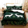 Set god jul sängkläder set barn täcke omslag set mode quilt cover pojkar och flickor julväst täcker sängkläder set ren gardiner