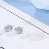 Stud Earrings Classic Fashion Silver Plated Blue Shell Simple And Fresh Bohemian Girl Elegant Cocktail Party Jewelry
