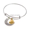 Bangle Fashion Charm Armband Moon Pendant I Love You to the and Back For Mom Sister Family Justerable Chain Statement smycken Drop DHPNC