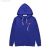 Herren Hoodies Sweatshirts Designer Com Des Garcons Play Sweatshirt Cdg Red Heart Zip Up Hoodie Marke Marineblau Größe XL