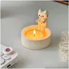 Candle Holders Kitten Holder Gypsum Mold Diy Handmade Storage Box Crafts Casting Molds Home Decoration Drop Delivery Dhqhx