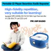 Player Portable CD Boombox Music Player AM FM Radio med headsetstereo -högtalare, fjärrkontroll, toppbelastningskidor, vuxeninlärningsspråk