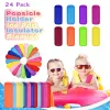 Narzędzia 24pcs Popsicle uchwyt lodowy p -rękawy neopren anty zamrażanie lodowej zamrażarki ochronne kolorowe lody narzędzia imprezowe