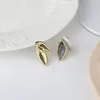 Boucles d'oreilles tendance argent or couleur feuille noir gris émail élégant pour femmes fille cadeau mode bijoux livraison directe en gros