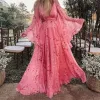 Abiti Abito premaman per servizio fotografico Donna Estate Floreale Sottile Chiffon Abiti alla caviglia Gravidanza Sukienka Abito da spiaggia femminile pancia