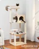 Когтеточки Многоуровневое кошачье дерево с когтеточками из сизаля Деревянное кошачье дерево для дома с уютной квартирой Супер большой гамак с плюшевым окунем