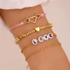 Charm Bracelets Miss JQ 4 Pcs/Set Bohemian Letter LOVE Beads Bracelet For Women Bangles Travel Jewelry Party