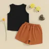 Kledingsets 0-3Y Baby Jongens Casual Shorts Mouwloze tanktop met elastische taille Korte broek Outfits Zomer Peuter Kinderkleding