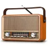 Głośniki Prunus J120 klasyczny styl retro AM/FM/SW Radio z Bluetooth 5.0 Radios drewniany 1800 mAh akumulator do ładowania